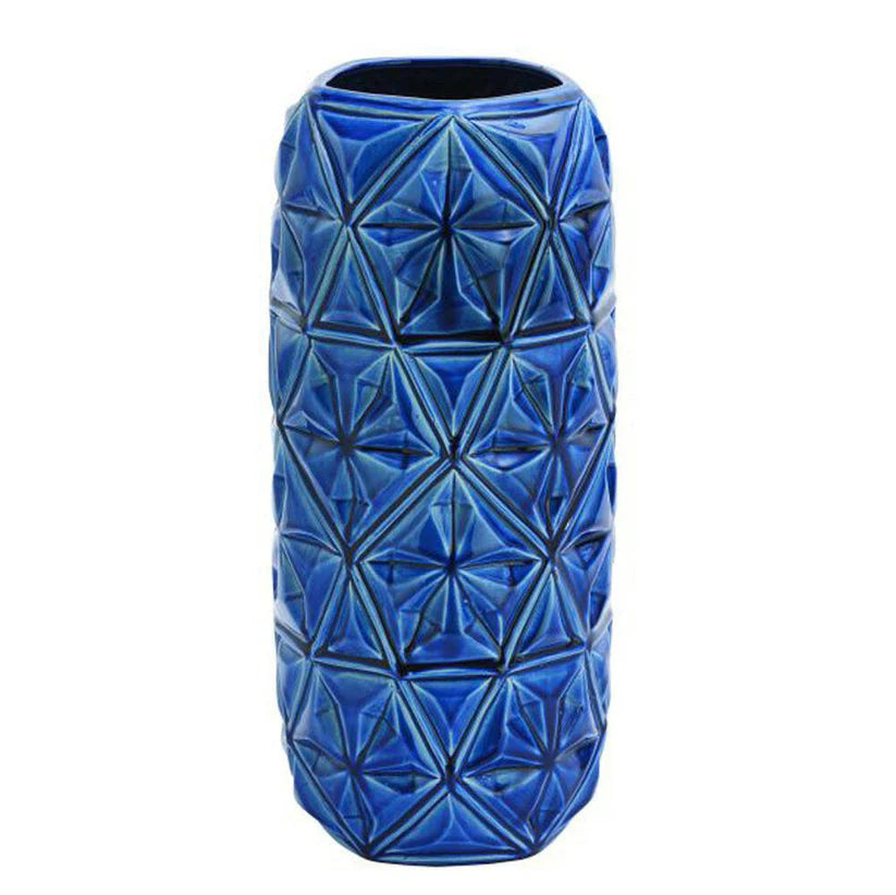 Litton Lane Blue Stoneware Modern Decorative Vase